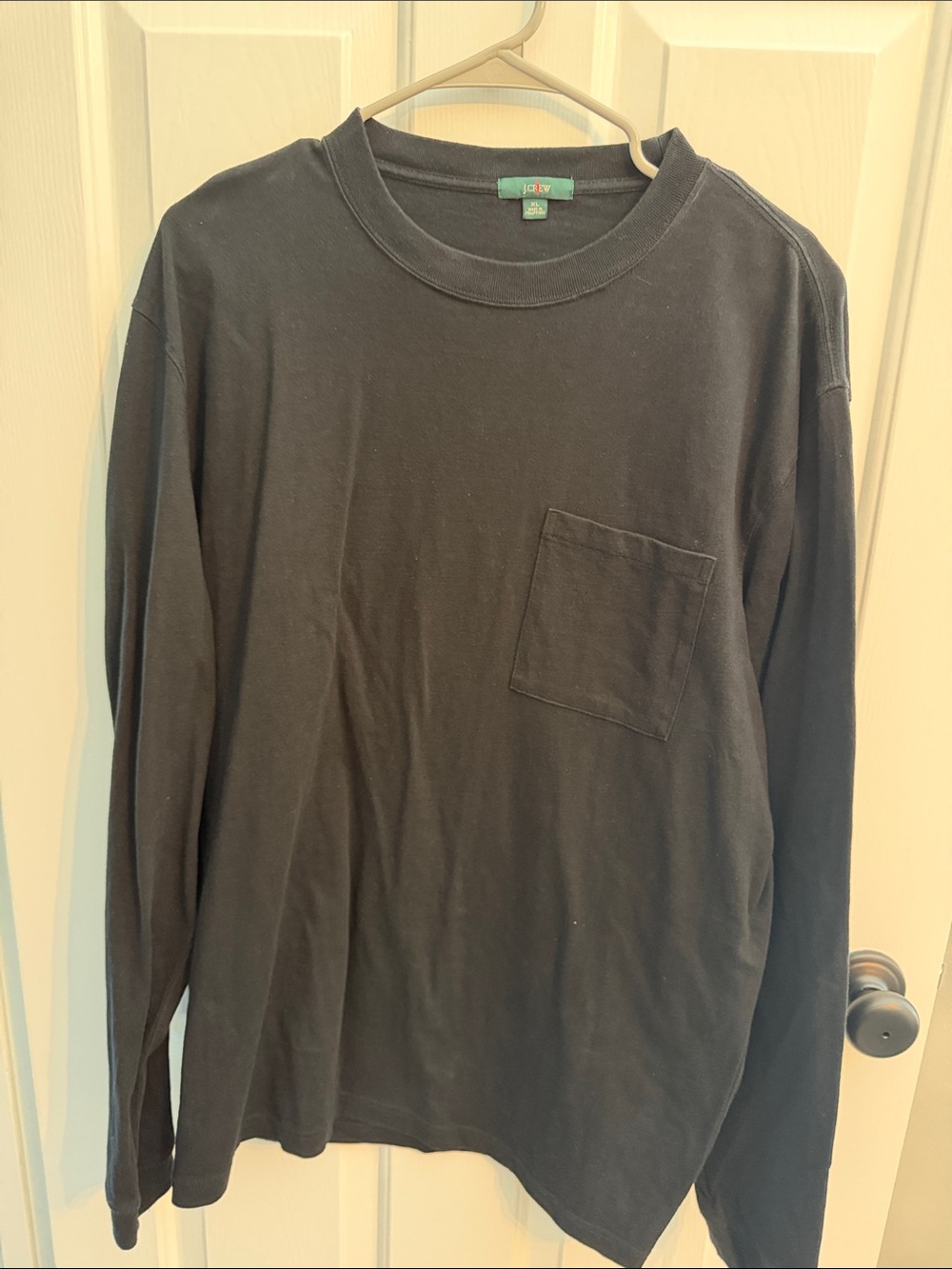 J. Crew Black Long-Sleeve Pocket Tee Shirt